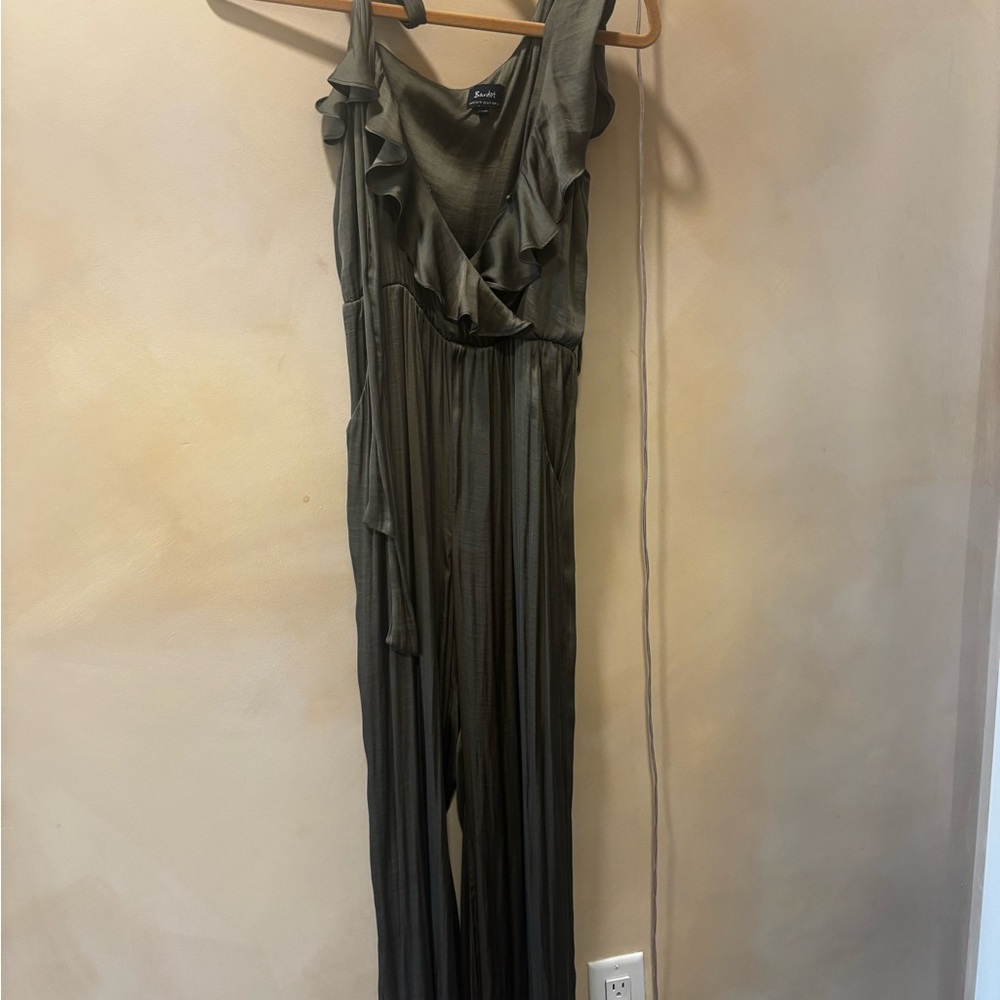 Ruffled Olive Jumpsuit